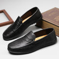 Heren Stiksel Detail Leren Instap Loafers