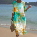 Zomerjurk dames bloemenprint met buikbedekking – Isabella