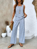 Stijlvolle dames zomer set blouse en broek – Elina