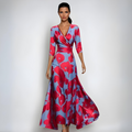 Bloemenprint damesjurk met verstelbare taille – Ylena