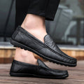 Heren Stiksel Detail Leren Instap Loafers