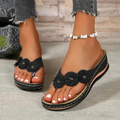 Dames slippers met bloemknoop en zachte zool – Valeni