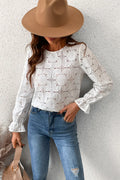 Geborduurde Bloemenblouse met Trompetmouwen – Livia