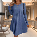 Dames jurk langemouw herfst winter comfortabel stijlvol – Lurevia