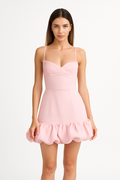 Bustier Mini Jurk met Draperie en Ruches - Mila