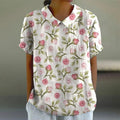 Bloemen Blouse met Korte Mouwen en Kraag – Fleur