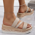 Orthopedische sandalen met champagnekleurige glamour - Velmira