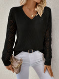 Elegante Gebreide V-hals Trui voor Dames - Jannes