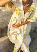 Mediterraanse zomerjurk voor dames met elegante print – Ysolde