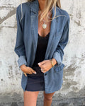 Denim damesjas met relaxte pasvorm en tijdloze wassing - Marielle