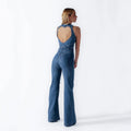 Denim dames jumpsuit met hartdetail en vrouwelijke flair – Veranza