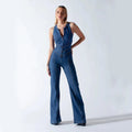 Denim dames jumpsuit met hartdetail en vrouwelijke flair – Veranza