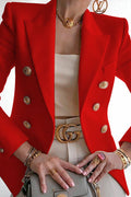 Dubbelrijige Blazer met Gouden Knopen – Wanya