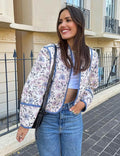 Dames quilted jas reversible bloemenprint lentejas – Elodie