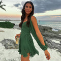 Mini Jurk met Off-Shoulder Mouwen in Luchtige Stof – Light Luxury