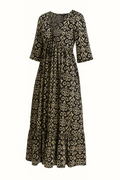 Bohemian Maxi Jurk met V-Hals en Bloemenprint – Yara