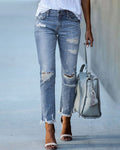 Slim-fit gescheurde jeans voor dames – Lisa