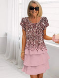 Maxi-jurk met bloemenprint en cascade ontwerp – Aurélie