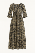 Bohemian Maxi Jurk met V-Hals en Bloemenprint – Yara