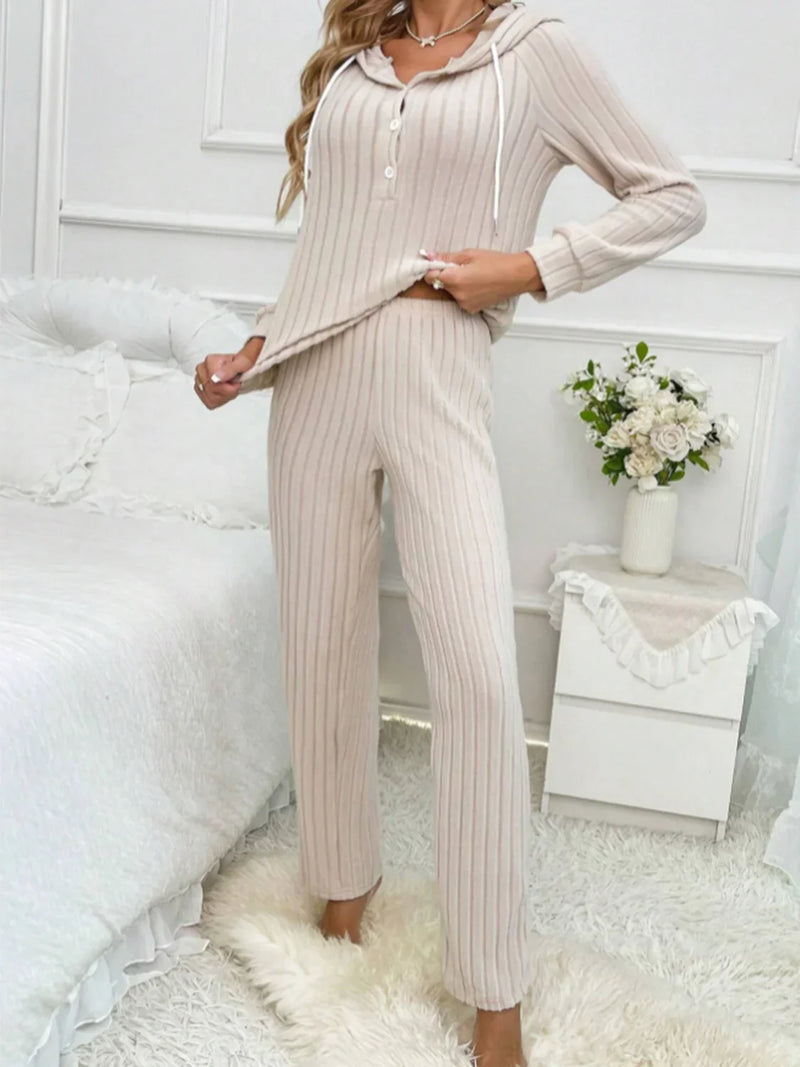 Comfortabele loungewear set met capuchon en broek – Elise