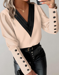 Trendy Longsleeve Top met V-hals – Nova