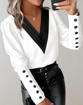 Trendy Longsleeve Top met V-hals – Nova