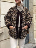 Dames fleece winterjas panterprint warm en trendy – Nayla