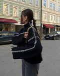 Dames oversized coltrui met strepen en moderne look – Emma