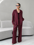 Dames tweedelige set met wijde broek en top – Elise