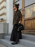 Dames luipaardprint shacket met knopen en preppy stijl – Naomi