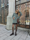 Dames oversized gestreepte top met lange mouwen – Eva
