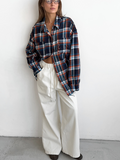 Hoge taille witte broek met rechte pijpen – Sophie