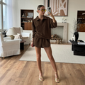 Dames tweedelige set met polo en hoge taille shorts – Lisa
