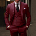 3-delig Pak Voor Heren Bestaande Uit Een Effen Zakelijke Blazer, Gilet en Pantalon - Harvey