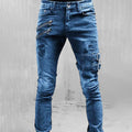 Heren gotische slim-fit jeans met gespen – Damien