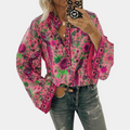 Bloemenpatroon Blouse met Flirty Stijl – Amara
