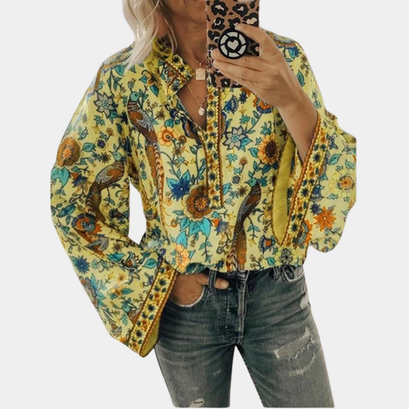 Bloemenpatroon Blouse met Flirty Stijl – Amara
