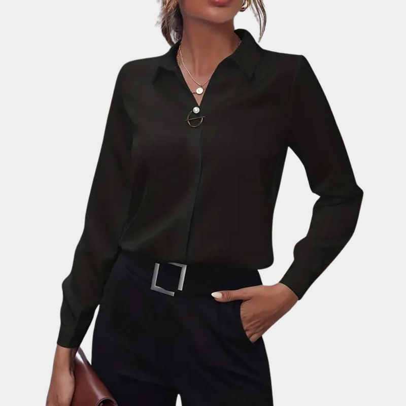 Effen Blouse met Elegante Pasvorm – Noa