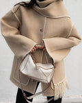 Warme herfst-winterjas met afneembare sjaal – Sofie