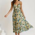 Lange damesjurk met elegante print en flatterende pasvorm – Avelina