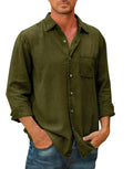 Casual Katoen Linnen Shirt met Knopen voor Heren – Bram