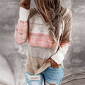 Patchwork Sweater met Capuchon en Kleurrijk Design – Emma