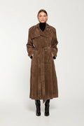 Dames trenchcoat suède stijlvol getailleerd herfstjas – Mila