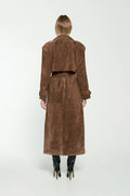 Dames trenchcoat suède stijlvol getailleerd herfstjas – Mila