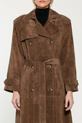 Dames trenchcoat suède stijlvol getailleerd herfstjas – Mila