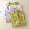 Elegante Broderie Blouse van Katoen-Linnen voor Dames – Mila