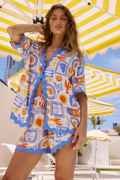 Zomerse dames set met print en hoge shorts – Isadora