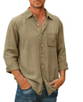 Casual Katoen Linnen Shirt met Knopen voor Heren – Bram