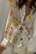 Dames set met print en oversized zomerse pasvorm – Fiorella