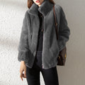 Dubbelzijdige warme jas met fleece en stijl - Eva